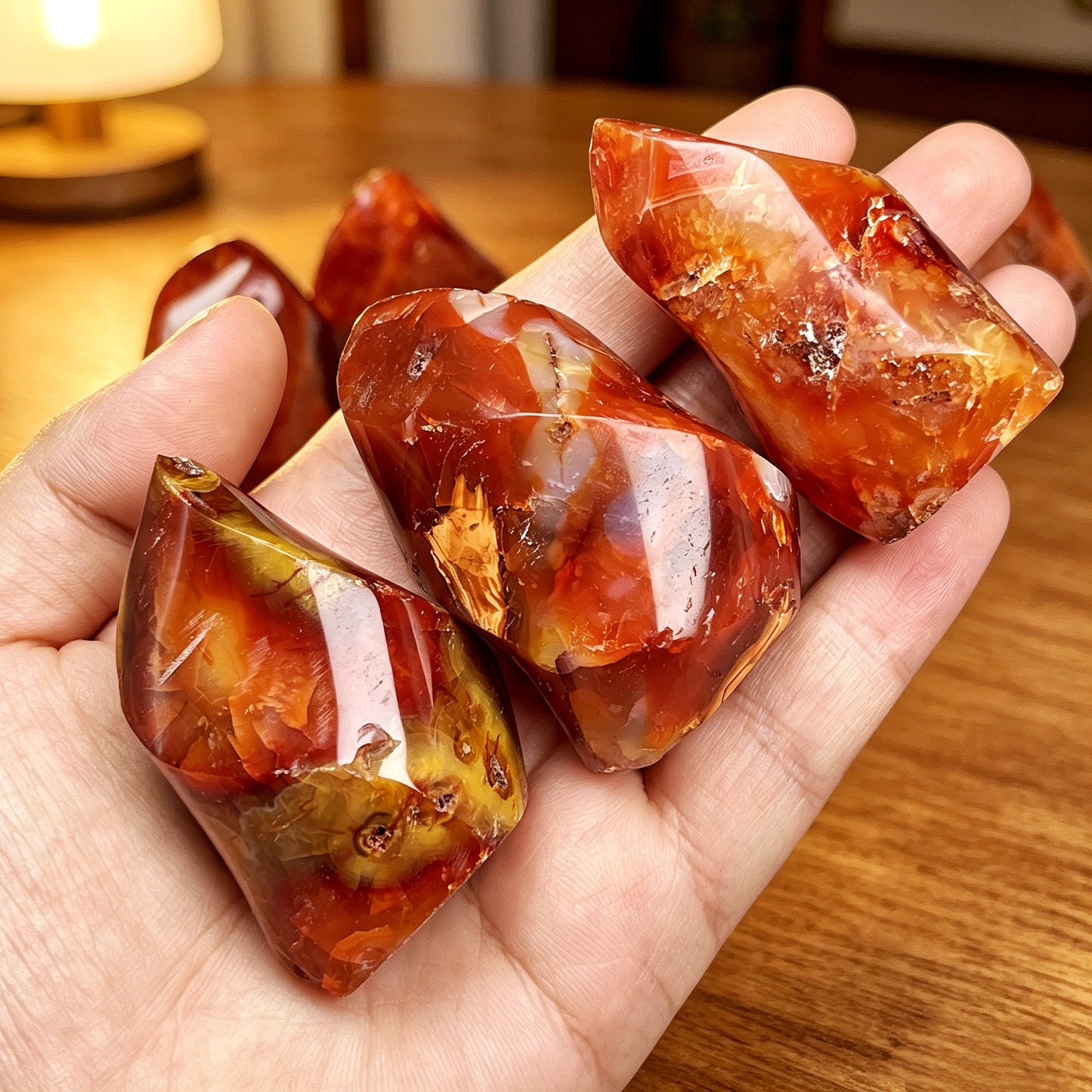 Natural Red agate carved torch Heal ing Gemstone Home Decor