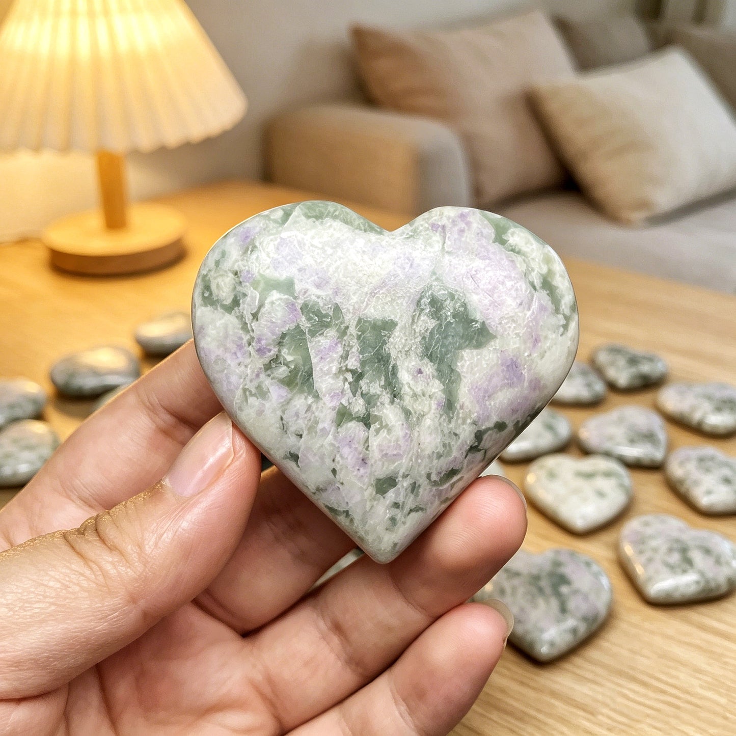 Natural Fangna Stone Love Heart Heal ing Gemstone Home Decor