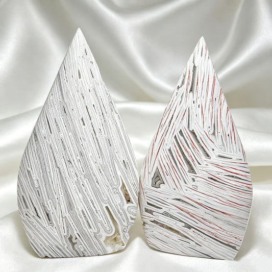 Natural White Mexican agate ornament Heal ing Gemstone Home Decor