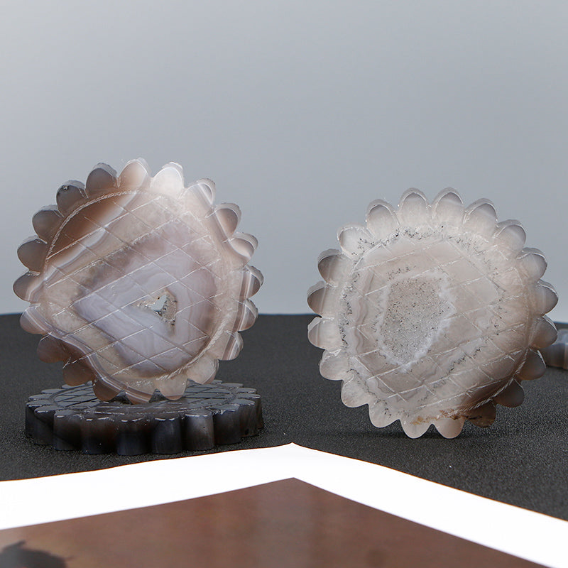Natural Crystal Cave Agate Carvings Heal ing Gemstone Home Decor