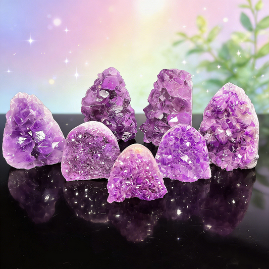 Natural Purple Water Crystal Cluster Ornament Heal ing Gemstone Home Decor