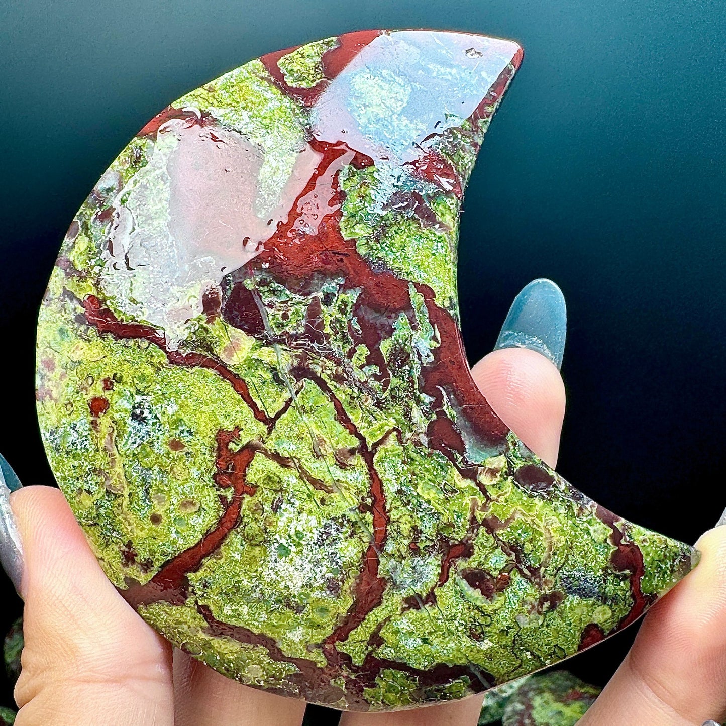 Natural Brazilian Bloodstone Moon Heal ing Gemstone Home Decor