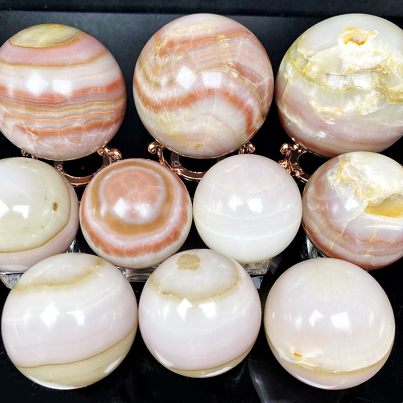 Natural Colorful jade ball Heal ing Gemstone Home Decor