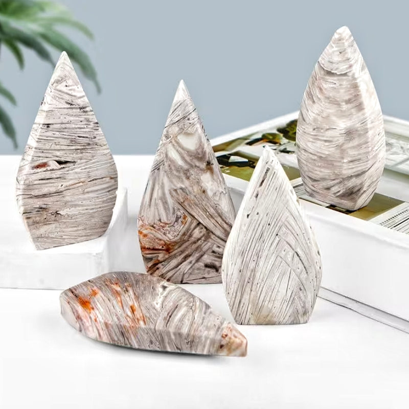 Natural White Mexican agate ornament Heal ing Gemstone Home Decor