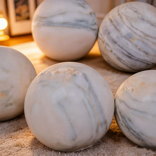 Natural Pink marble ball Heal ing Gemstone Home Decor