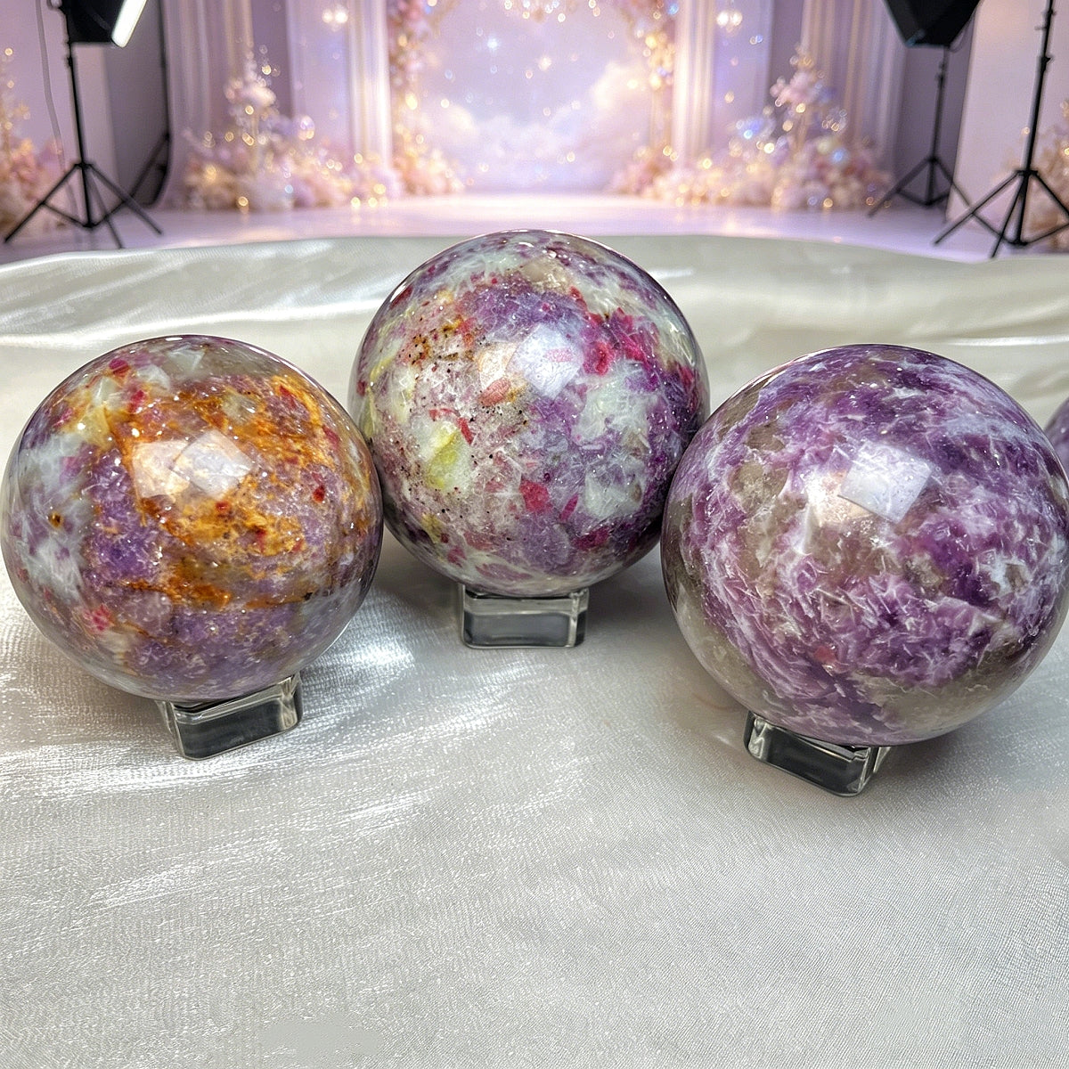 Natural Unicorn Stone Ball Heal ing Gemstone Home Decor