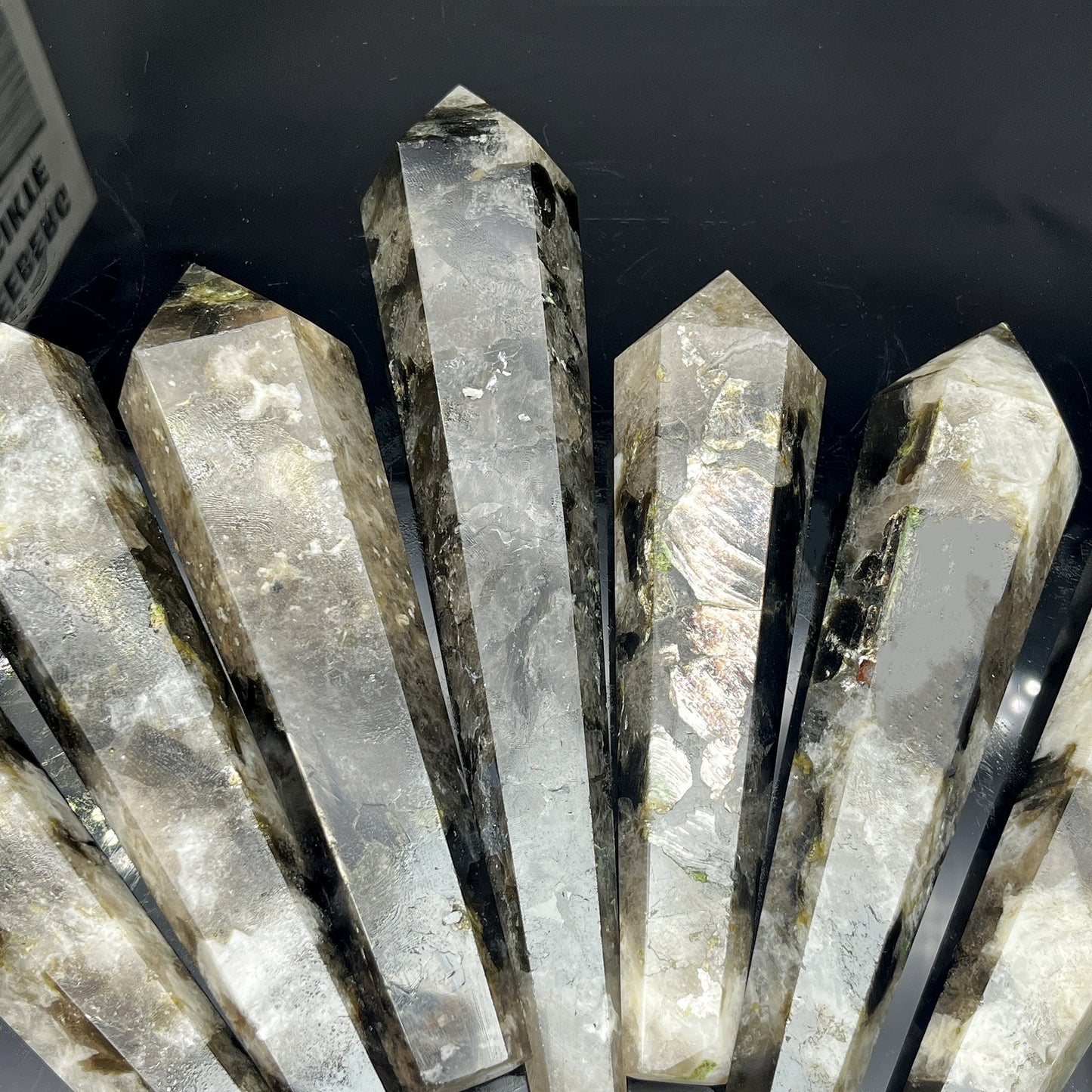 Natural Tourmaline silver mica scepter Heal ing Gemstone Home Decor