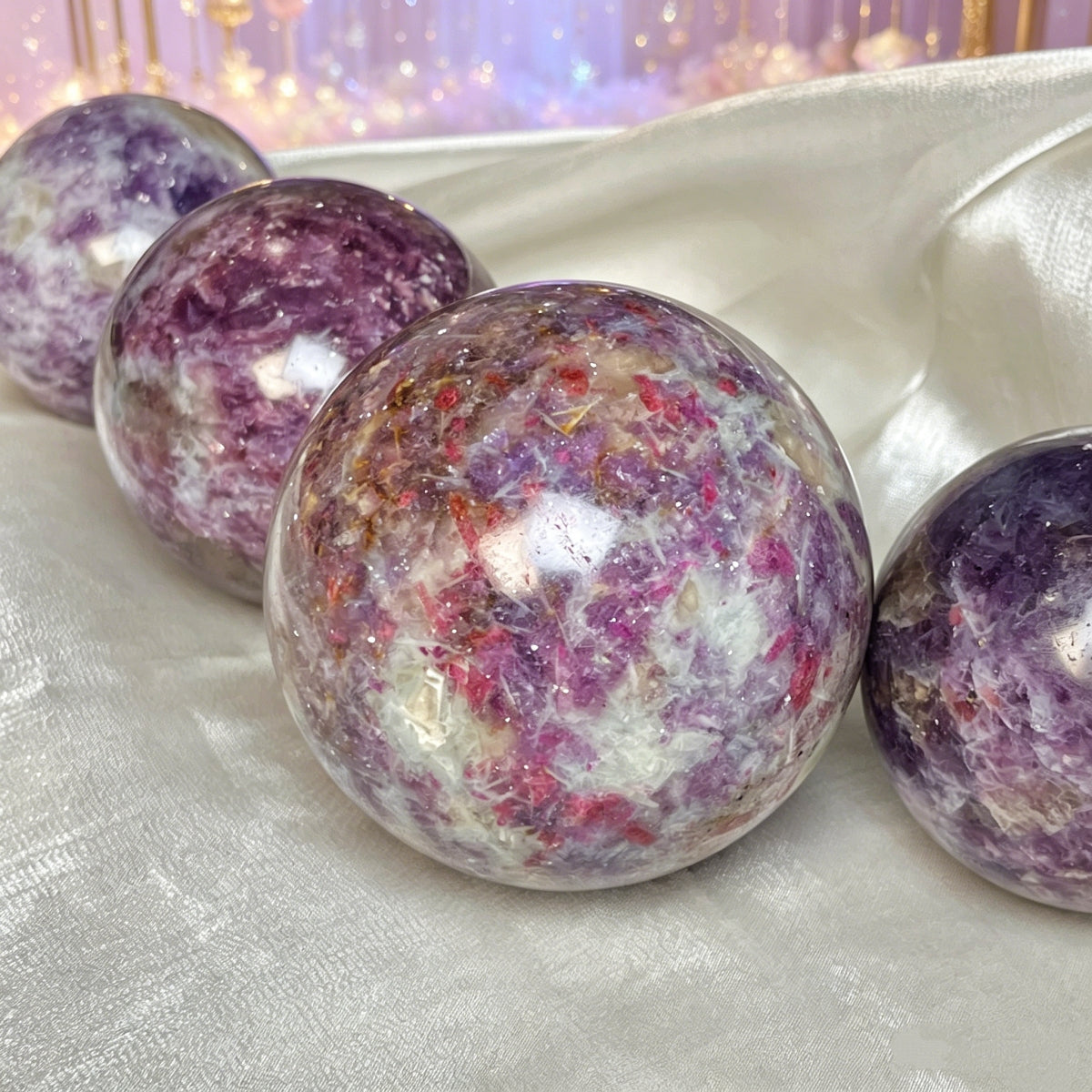 Natural Unicorn Stone Ball Heal ing Gemstone Home Decor