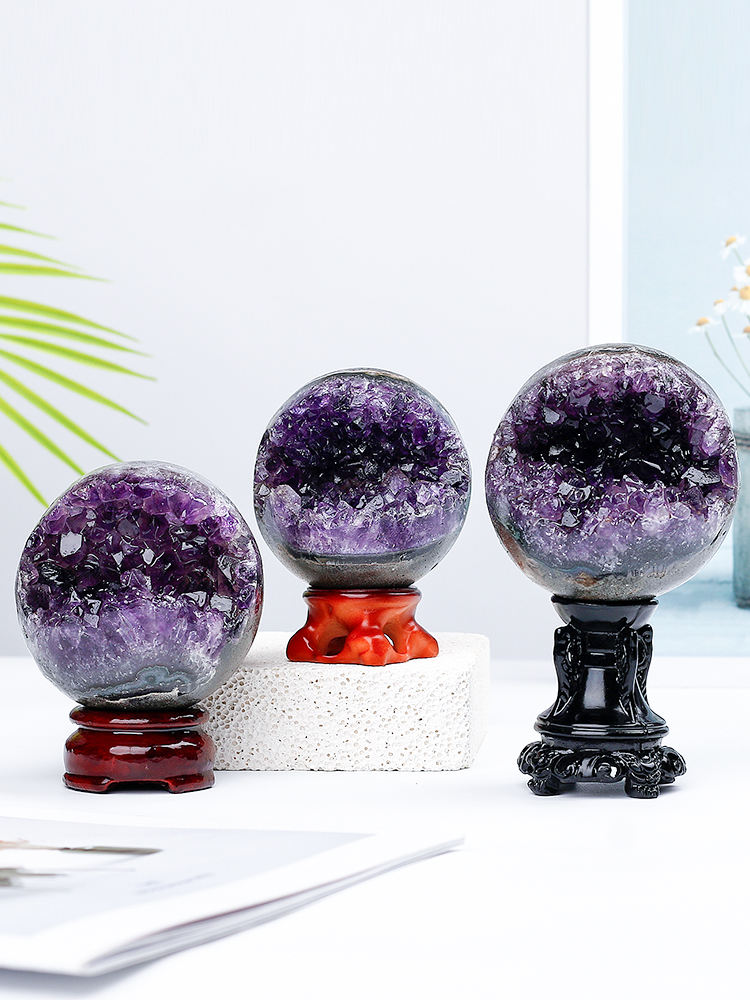 Natural  Open-Smile Crystal Stone Crystal Ball Heal ing Gemstone Home Decor