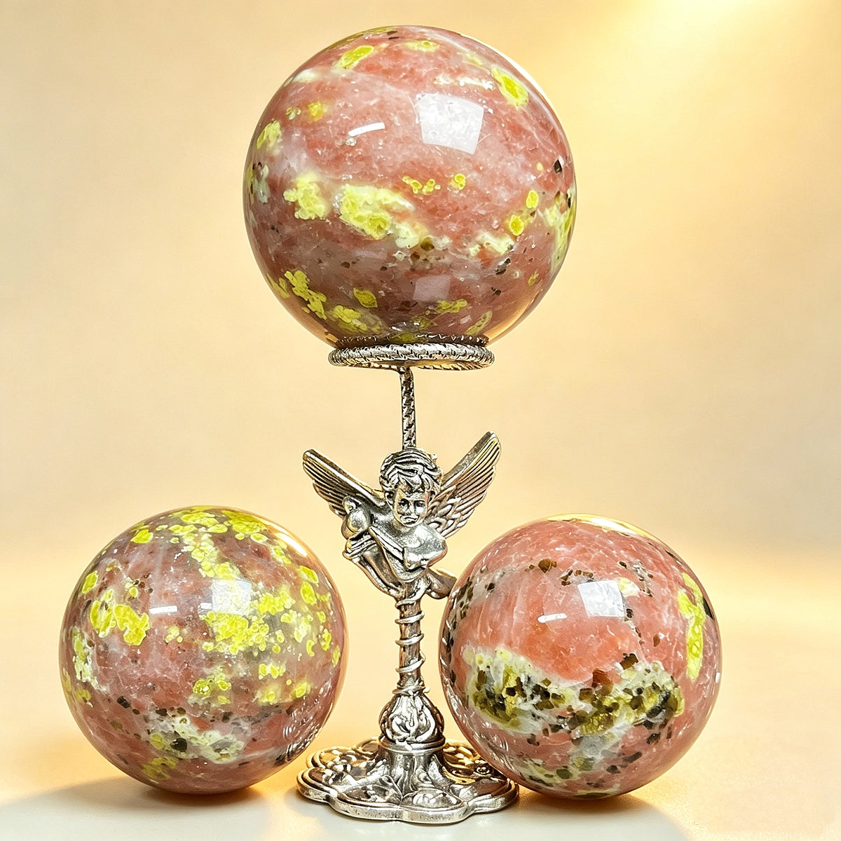 Natural Lotus tourmaline ball Heal ing Gemstone Home Decor