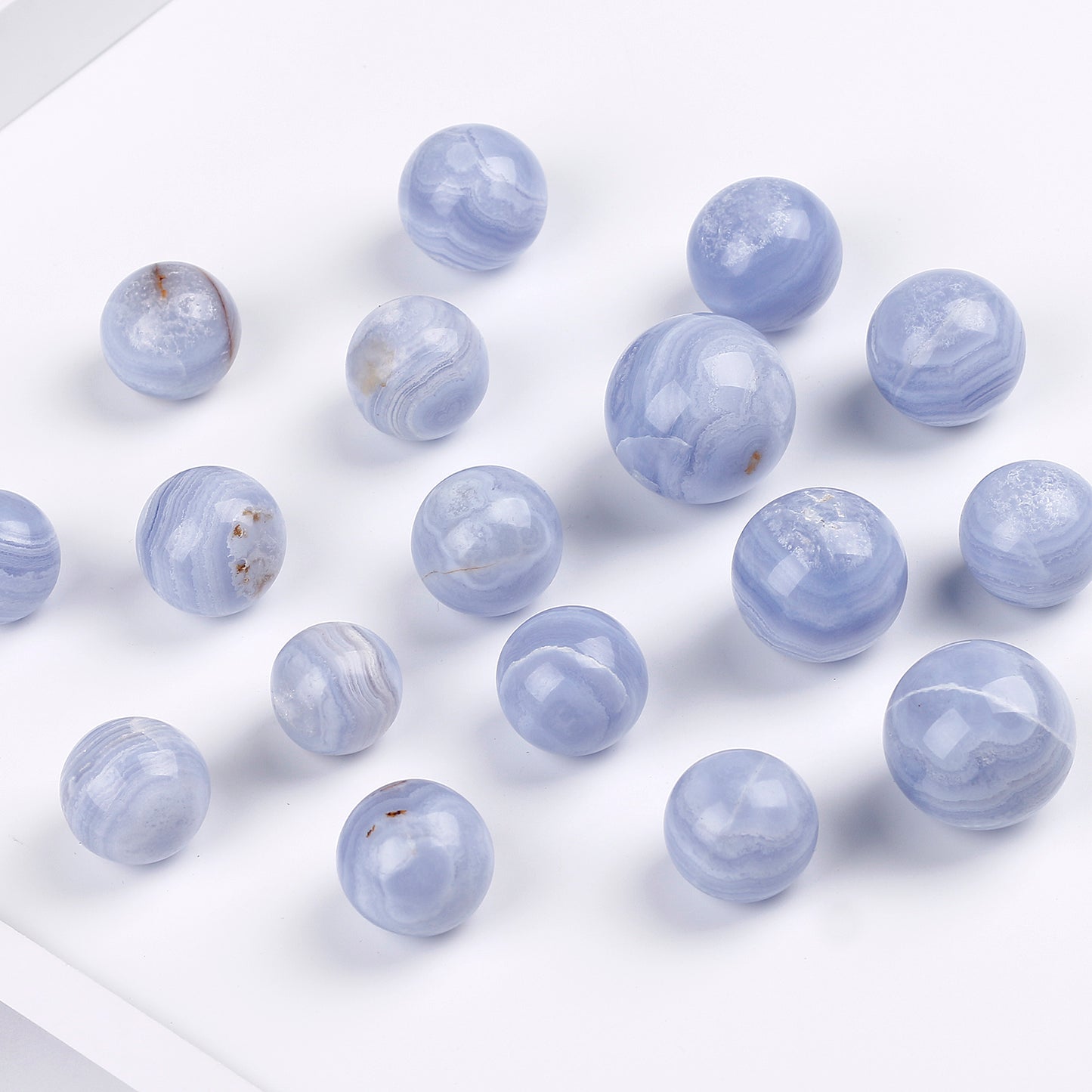 Natural Crystal Cave Blue Pattern Agate Ball Heal ing Gemstone Home Decor