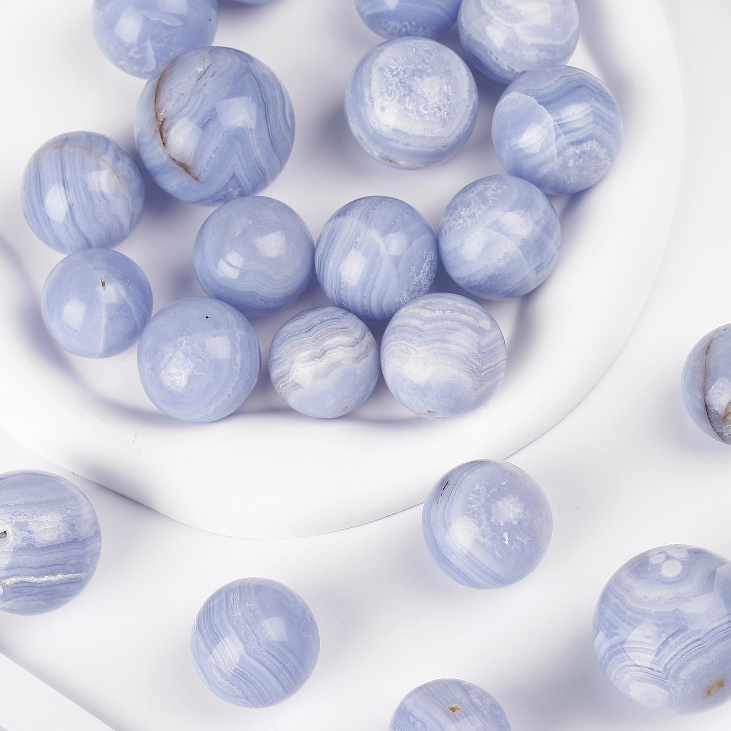 Natural Crystal Cave Blue Pattern Agate Ball Heal ing Gemstone Home Decor