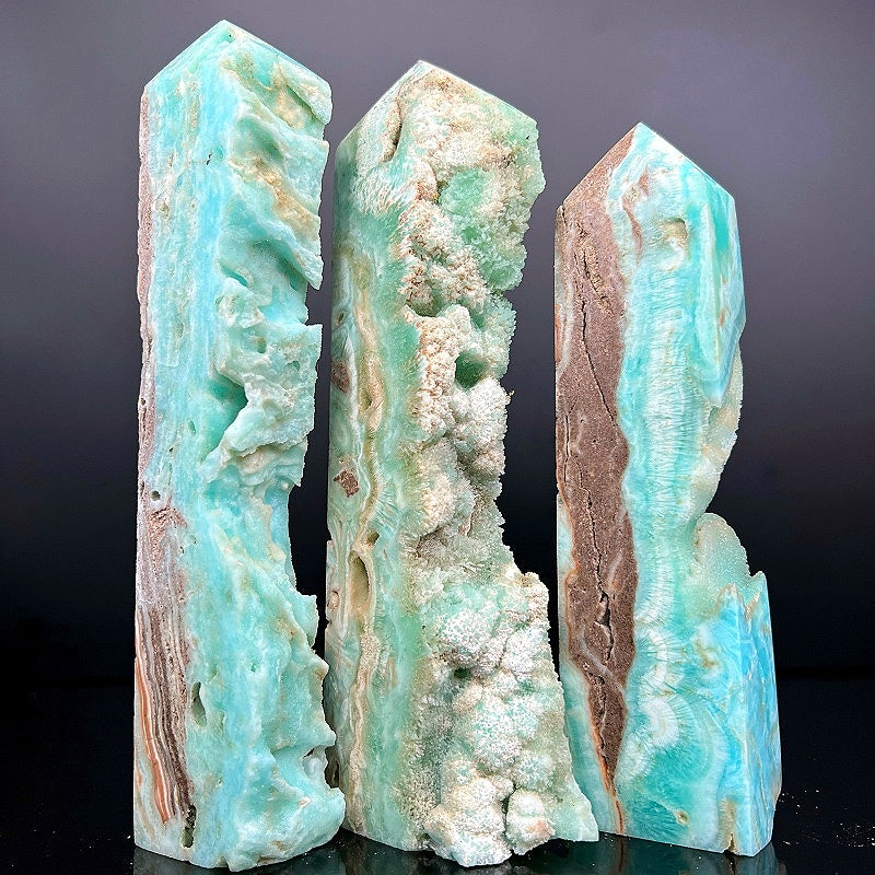 Natural Blue Extreme Stone Pillar Heal ing Gemstone Home Decor