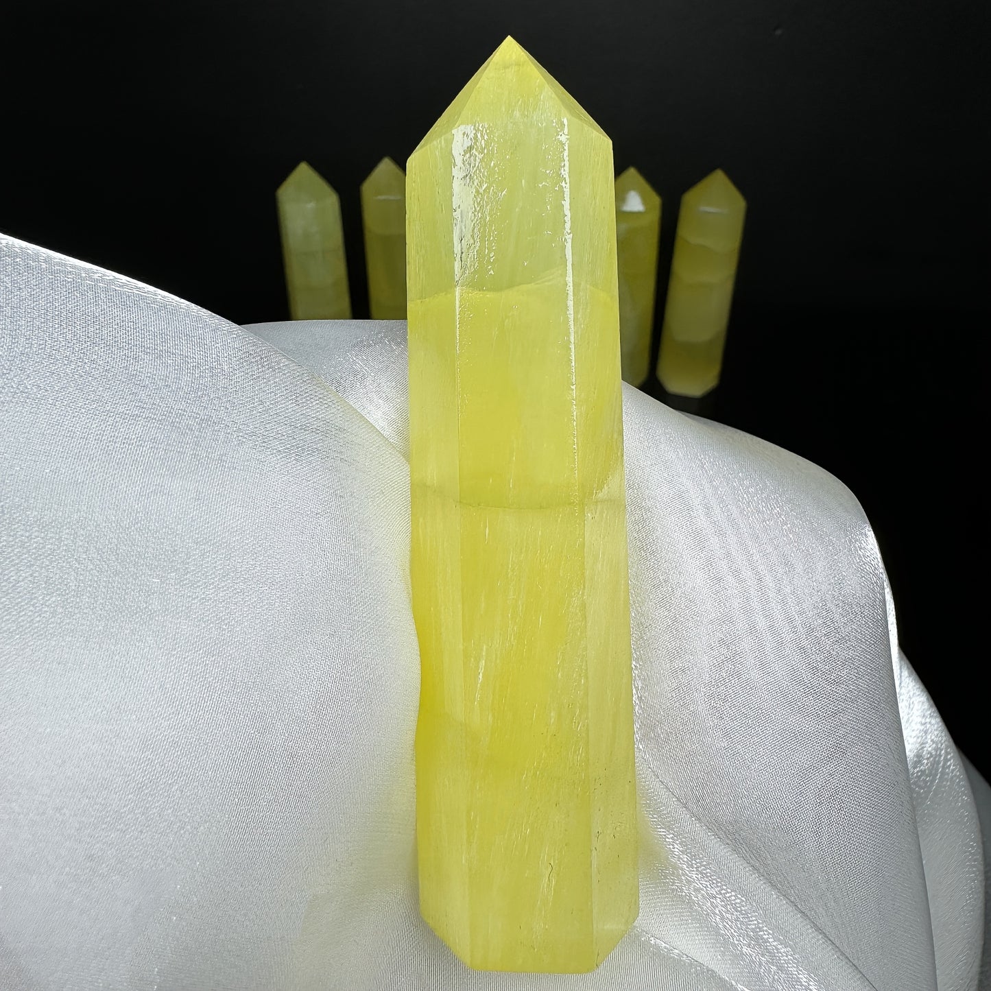 Natural Yellow Caribbean Pillar  Heal ing Gemstone Home Decor