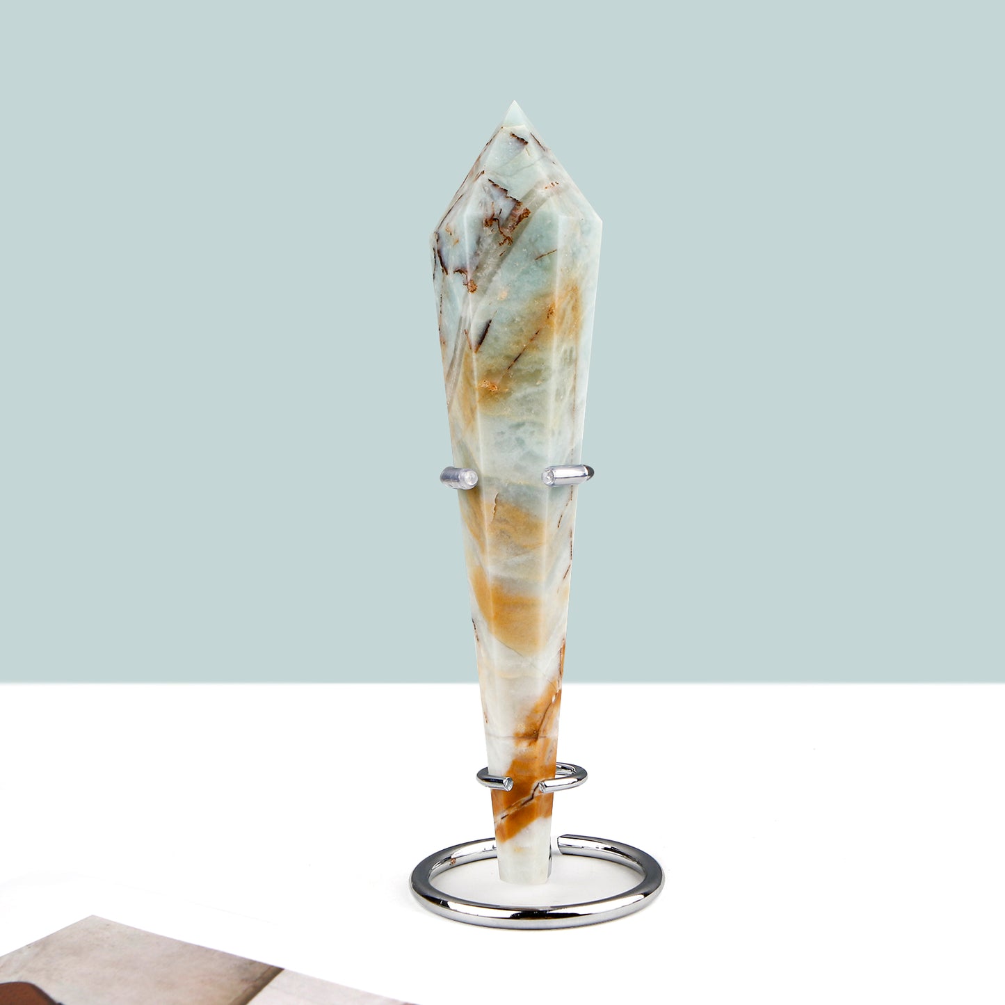 Natural Sky Blue Scepter Heal ing Gemstone Home Decor