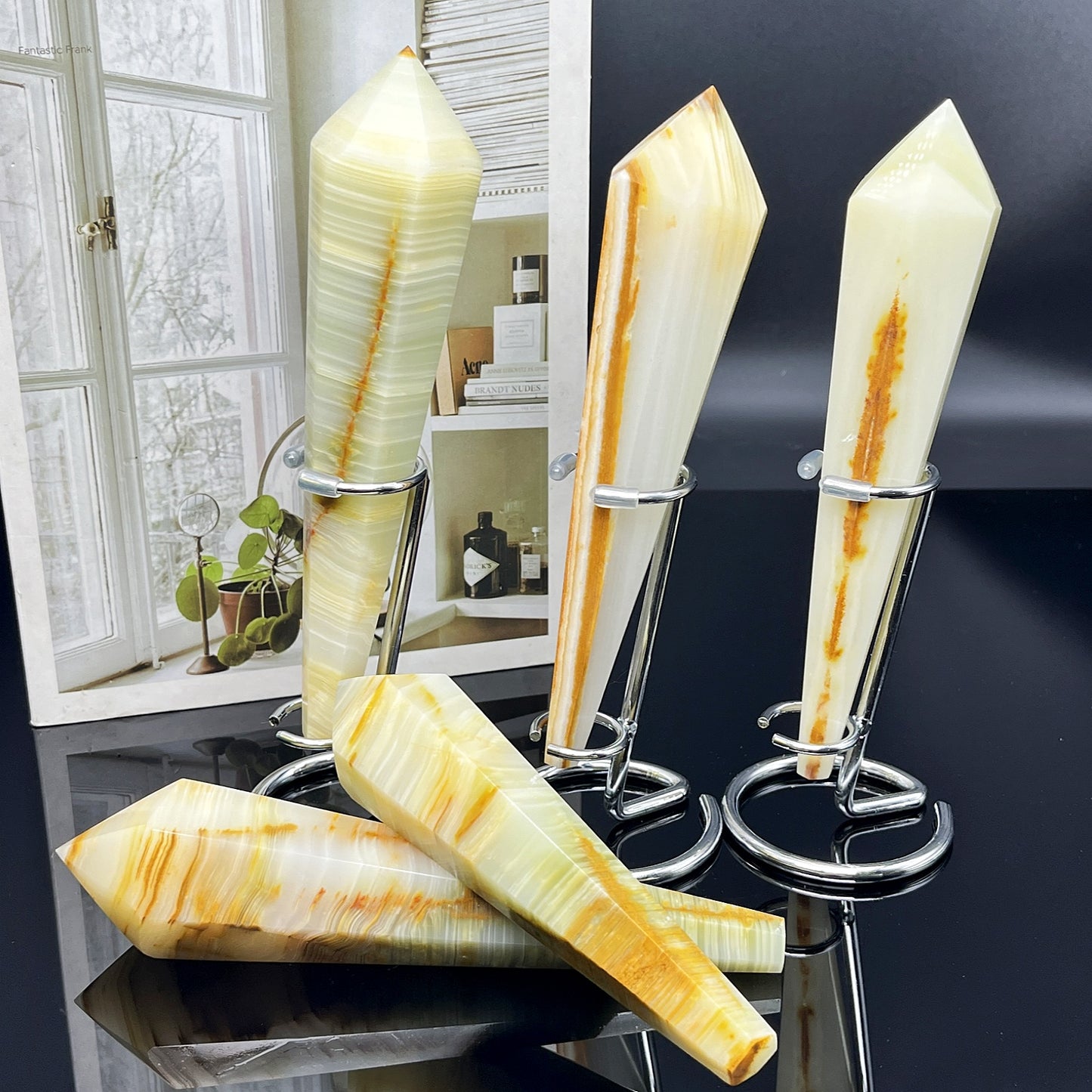 Natural Afghan Jade Scepter Heal ing Gemstone Home Decor