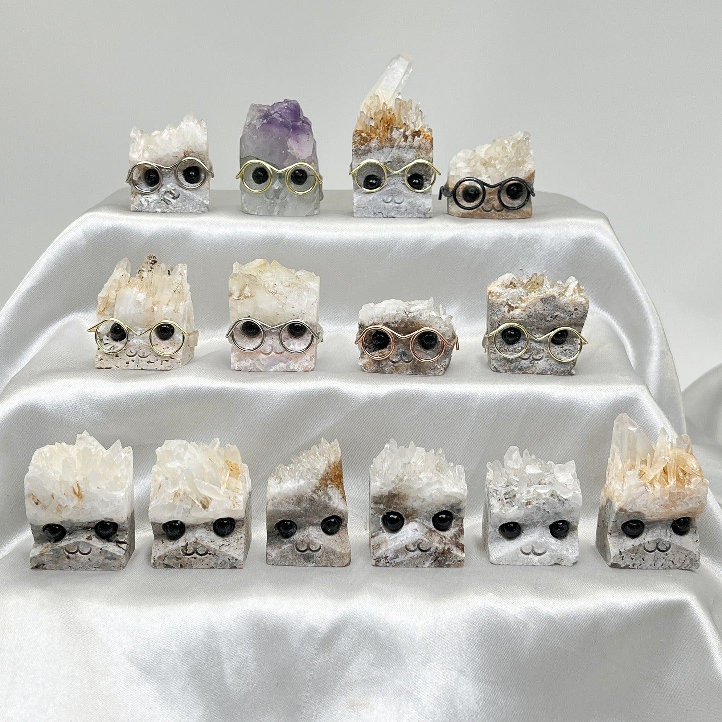 Natural Crystal cluster hedgehog carving piece Heal ing Gemstone Home Decor