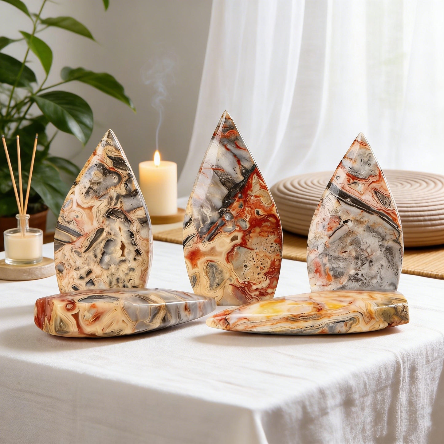 Natural Crazy agate ornament Heal ing Gemstone Home Decor