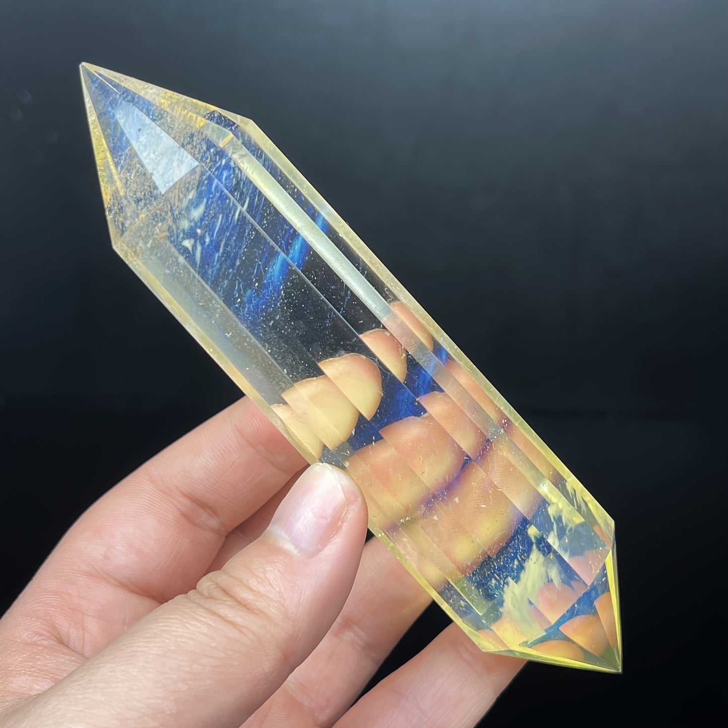 Smelting stone double pointed column Heal ing Gemstone Home Decor