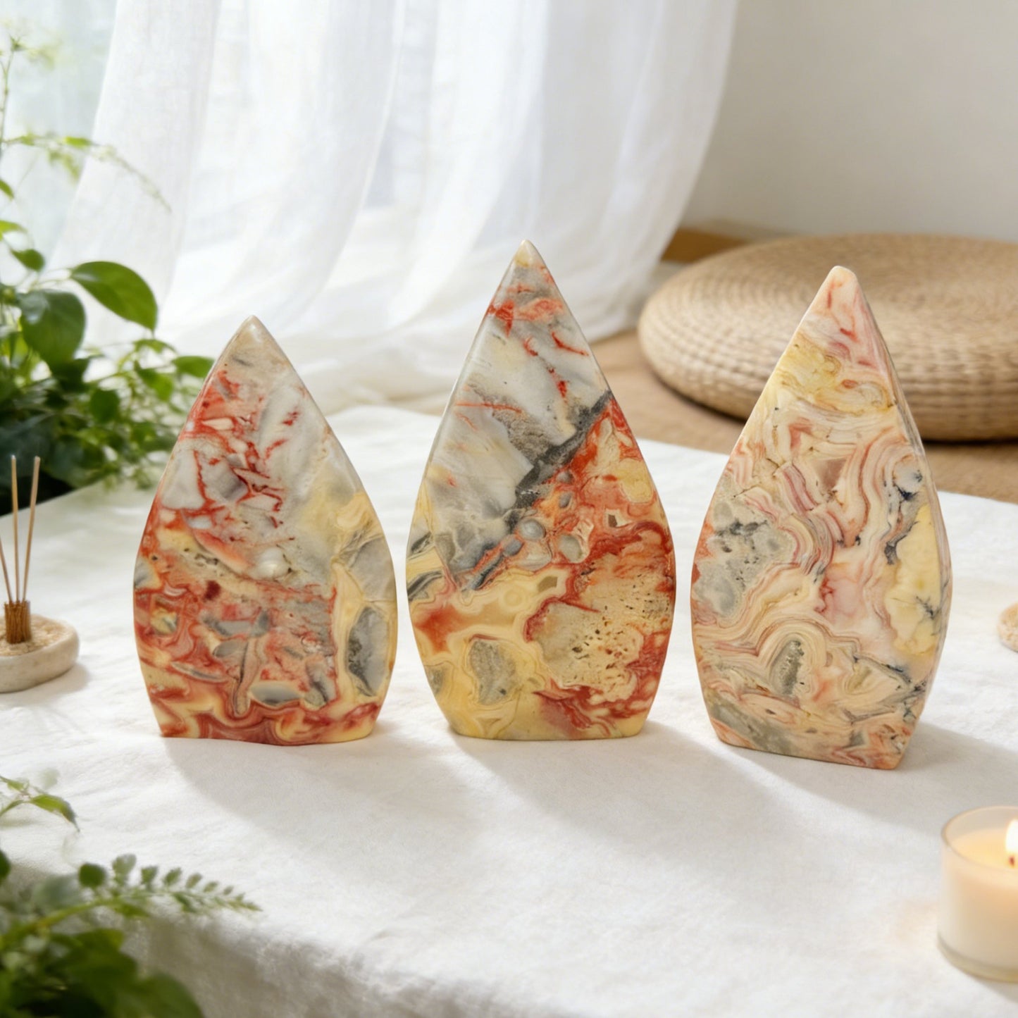 Natural Crazy agate ornament Heal ing Gemstone Home Decor