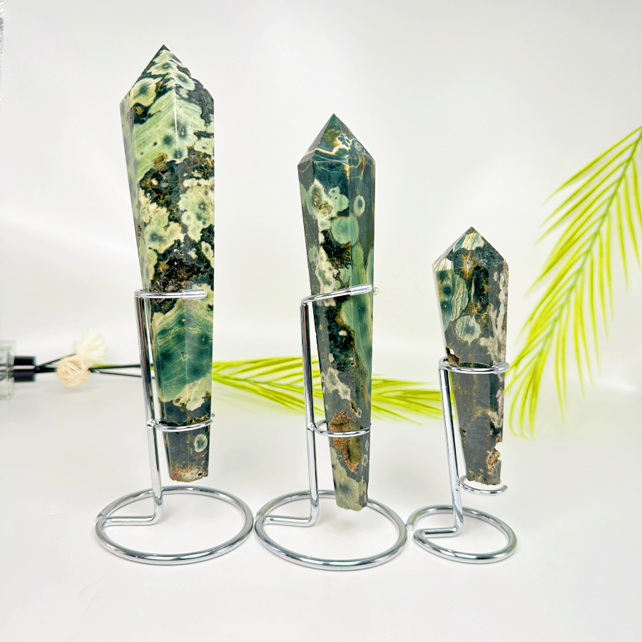 Natural Ocean Jade Scepter Heal ing Gemstone Home Decor
