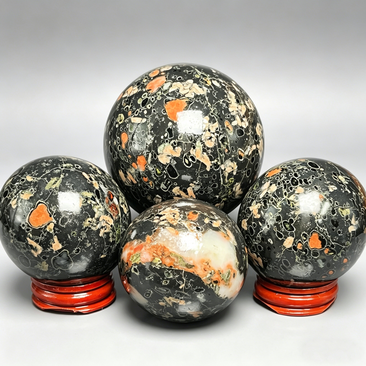 Natural  lotus stone ball Heal ing Gemstone Home Decor