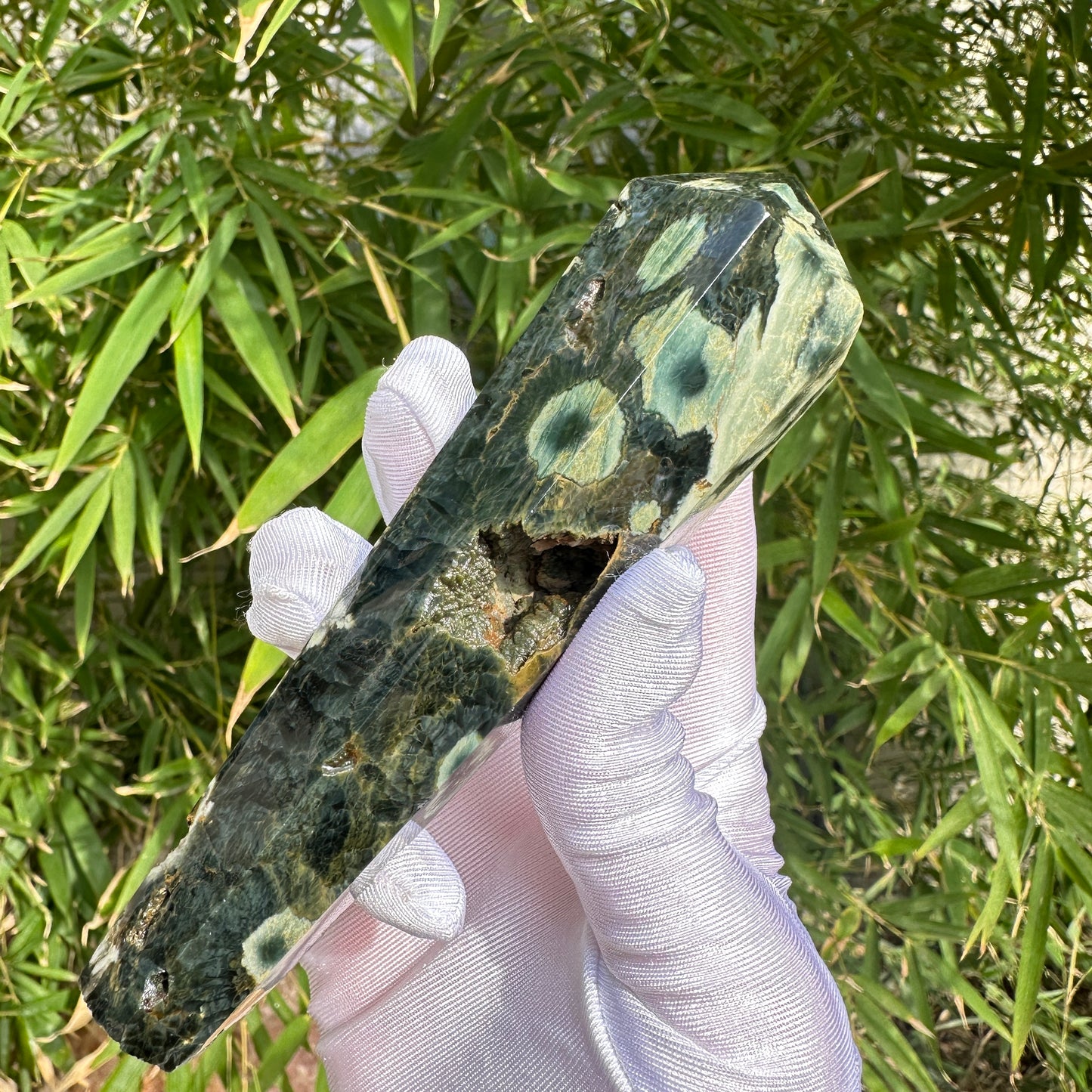 Natural Ocean Jade Scepter Heal ing Gemstone Home Decor