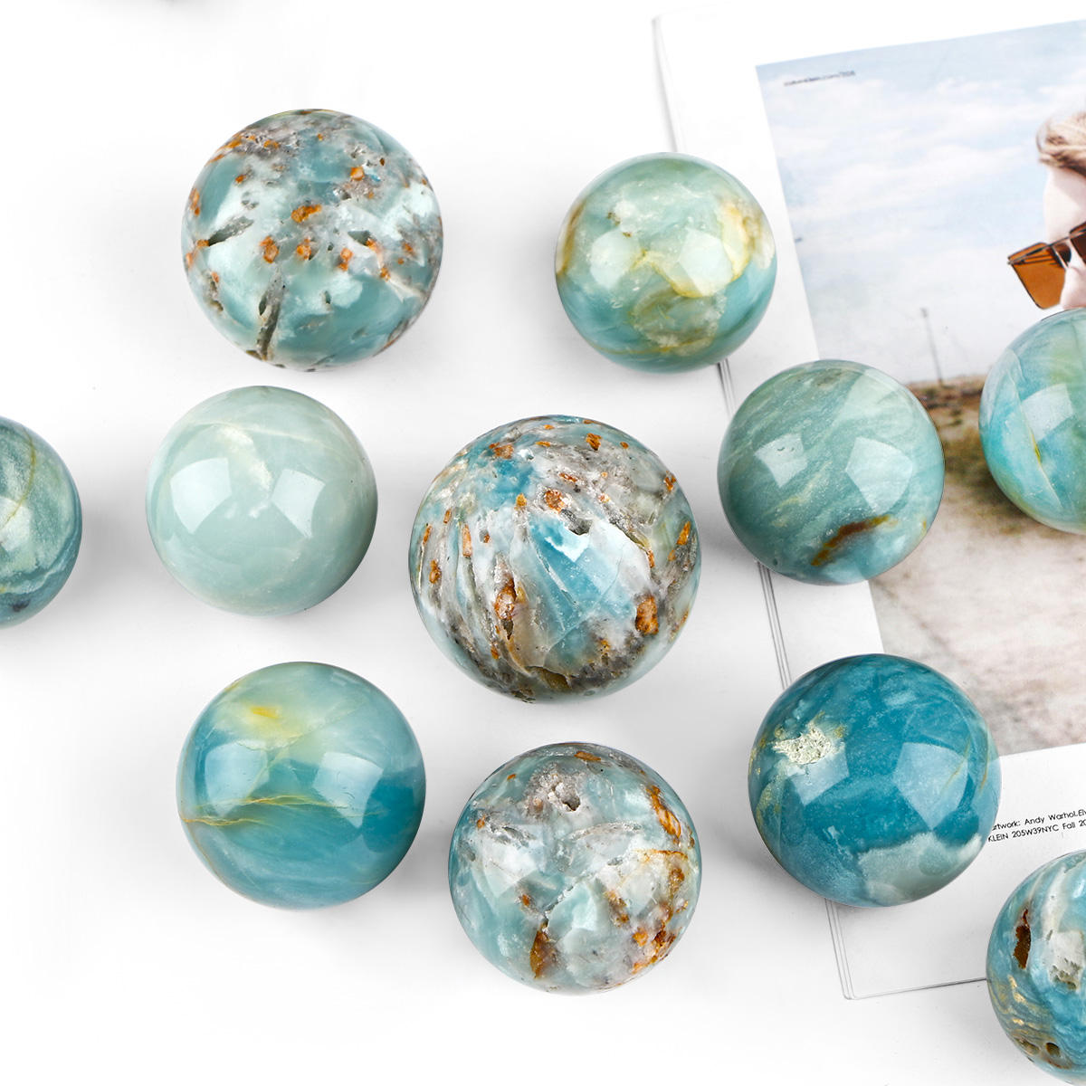 Natural Blue Sky Sphere Crystal Ball Home Decoration Gift