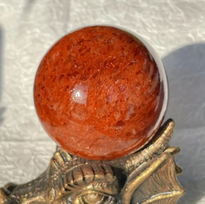 Natural Red Strawberry Quartz Sphere Home Decoration