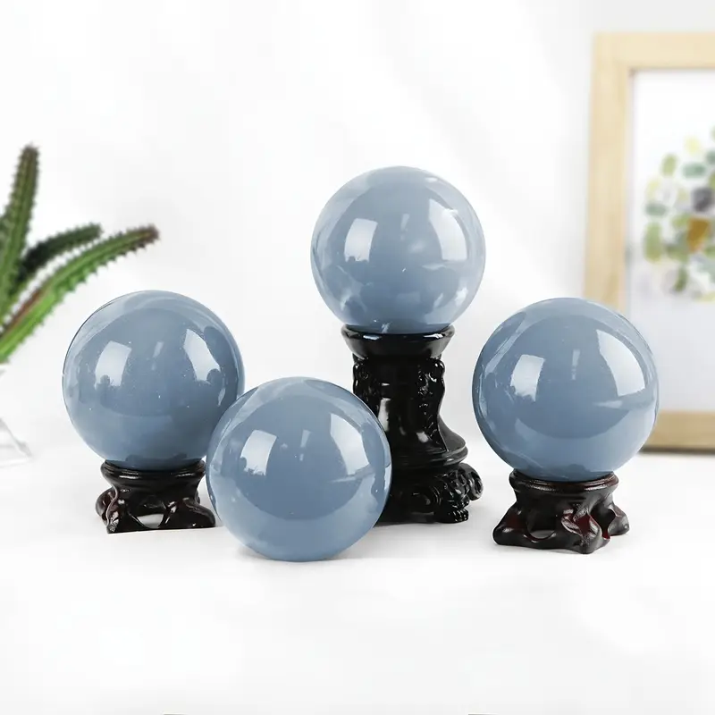 Natural Transparent Angel Stone Sphere Polished Technique Home Decorative