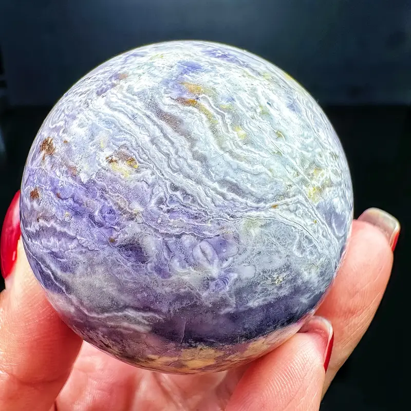 Purple Malachite Crystal Ball Sphere Natural Home Decoration
