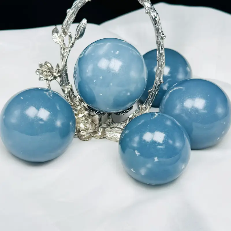 Natural Transparent Angel Stone Sphere Polished Technique Home Decorative