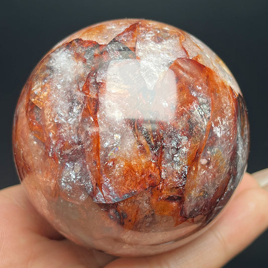 Natural Red gum flower ball Heal ing Gemstone Home Decor