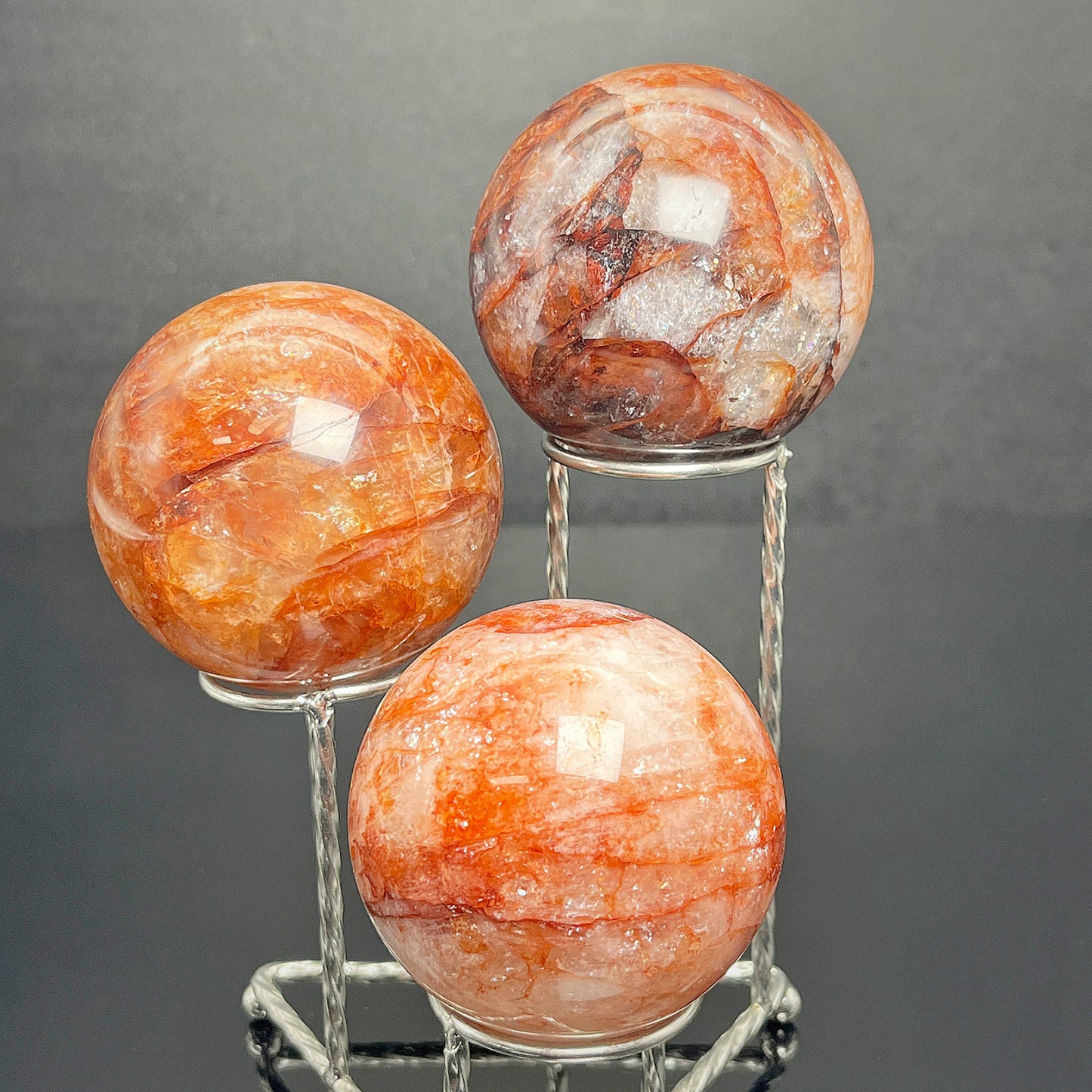 Natural Red gum flower ball Heal ing Gemstone Home Decor