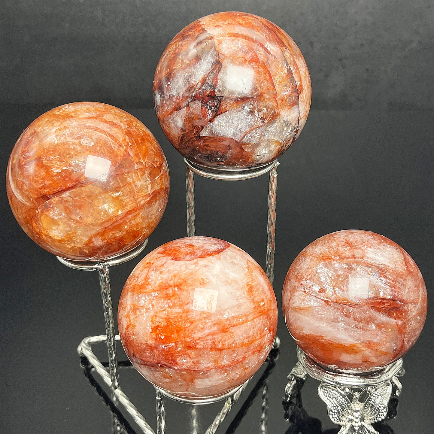 Natural Red gum flower ball Heal ing Gemstone Home Decor