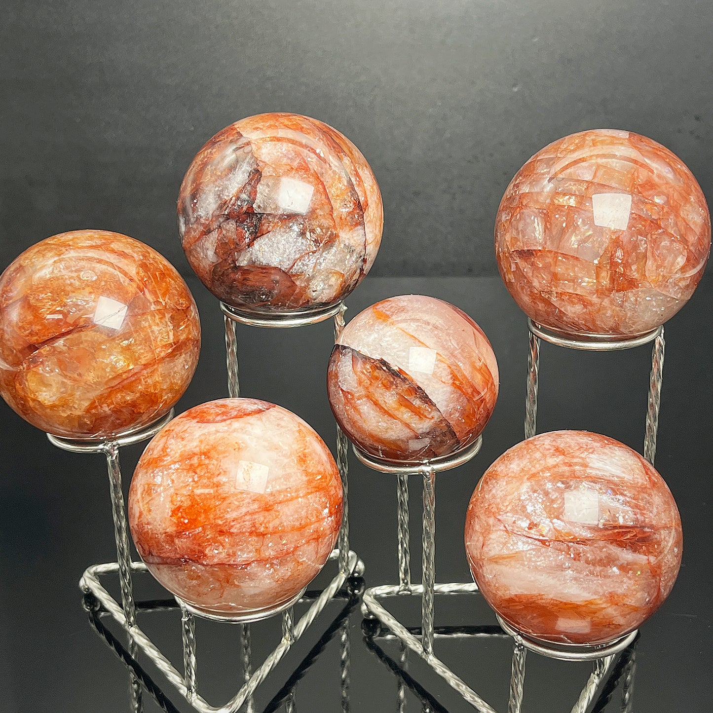 Natural Red gum flower ball Heal ing Gemstone Home Decor