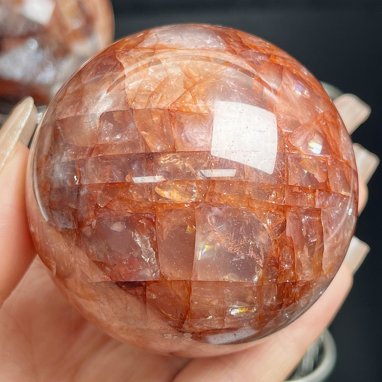 Natural Red gum flower ball Heal ing Gemstone Home Decor