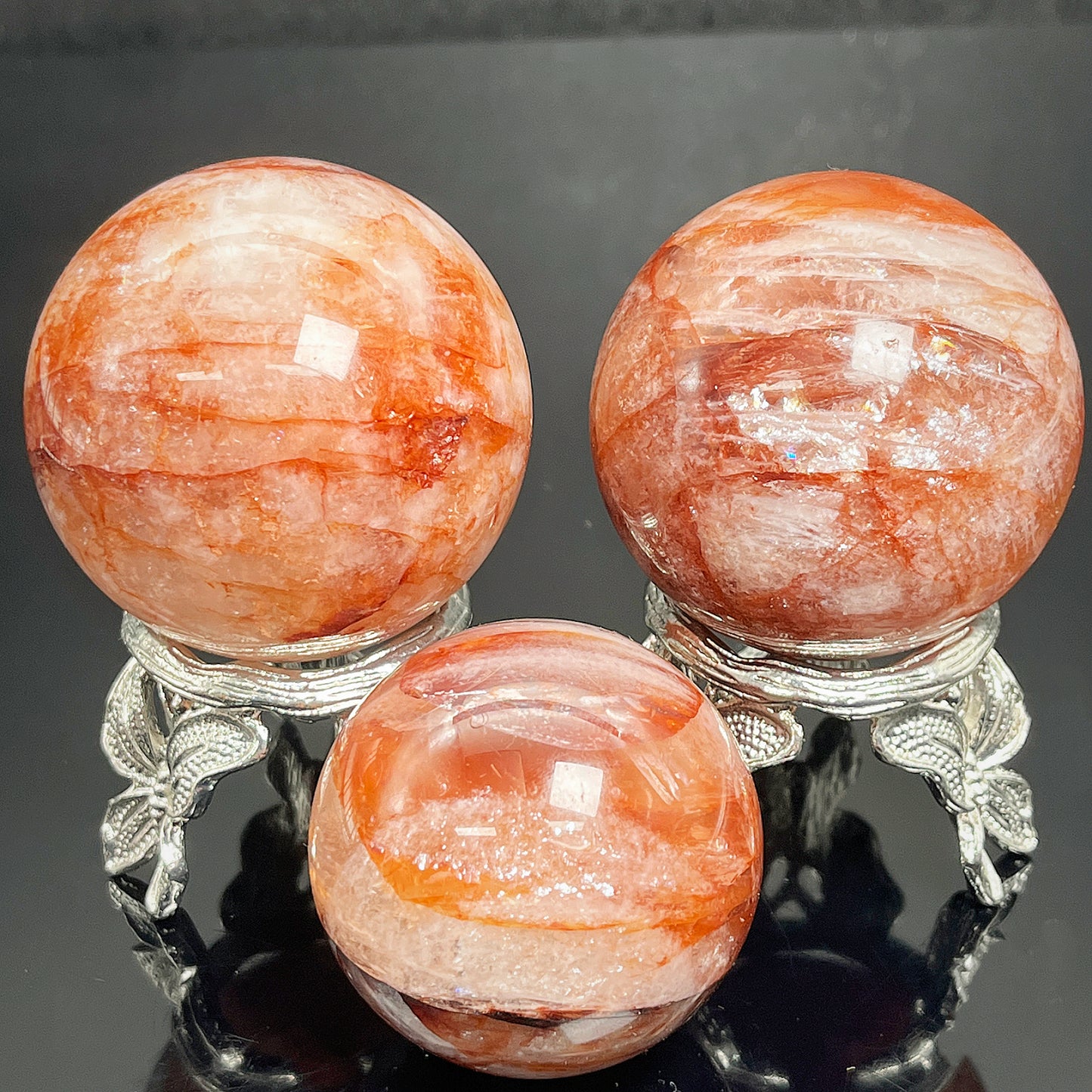 Natural Red gum flower ball Heal ing Gemstone Home Decor