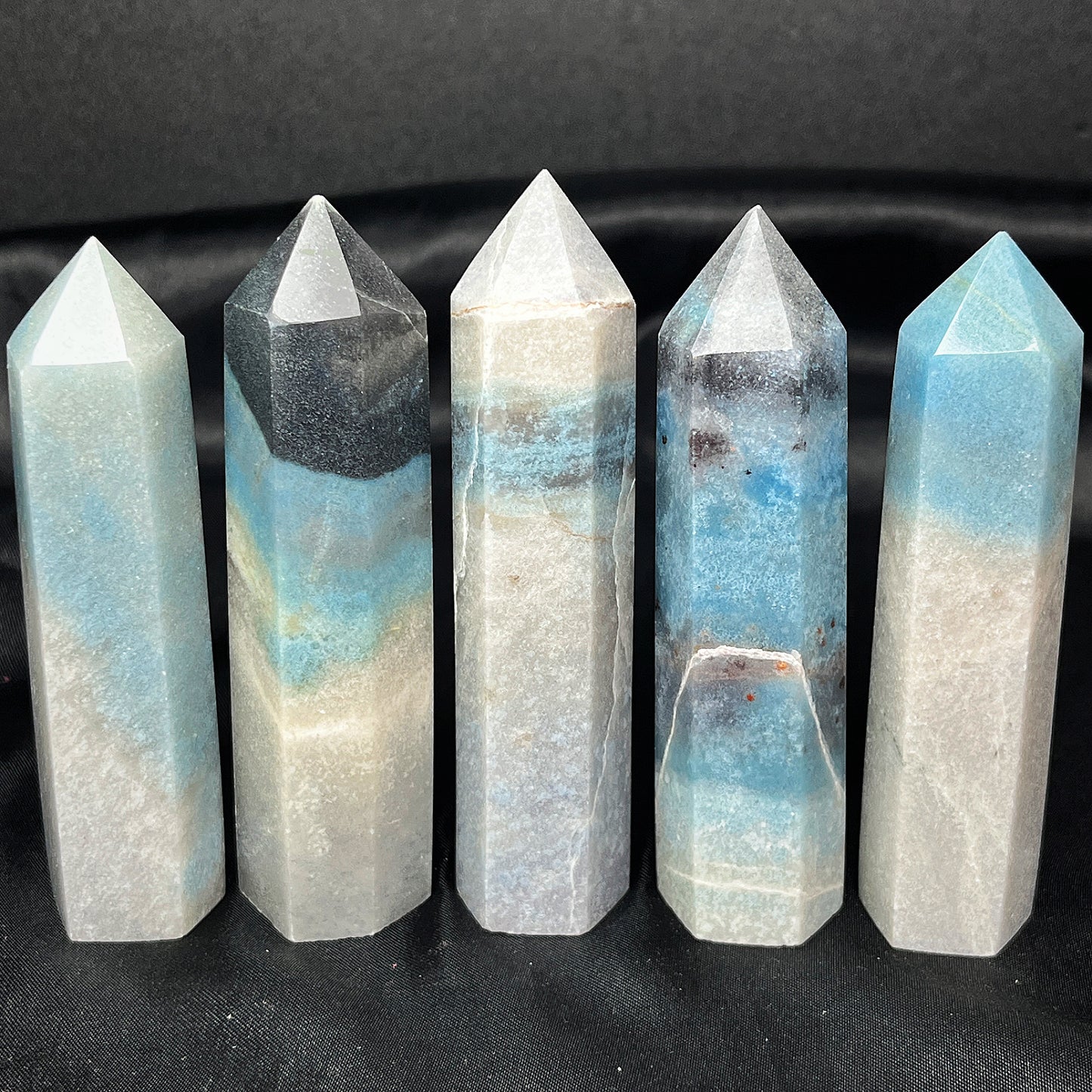 Natural Hydroxyphosphate aluminum single pointed column Heal ing Gemstone Home Decor