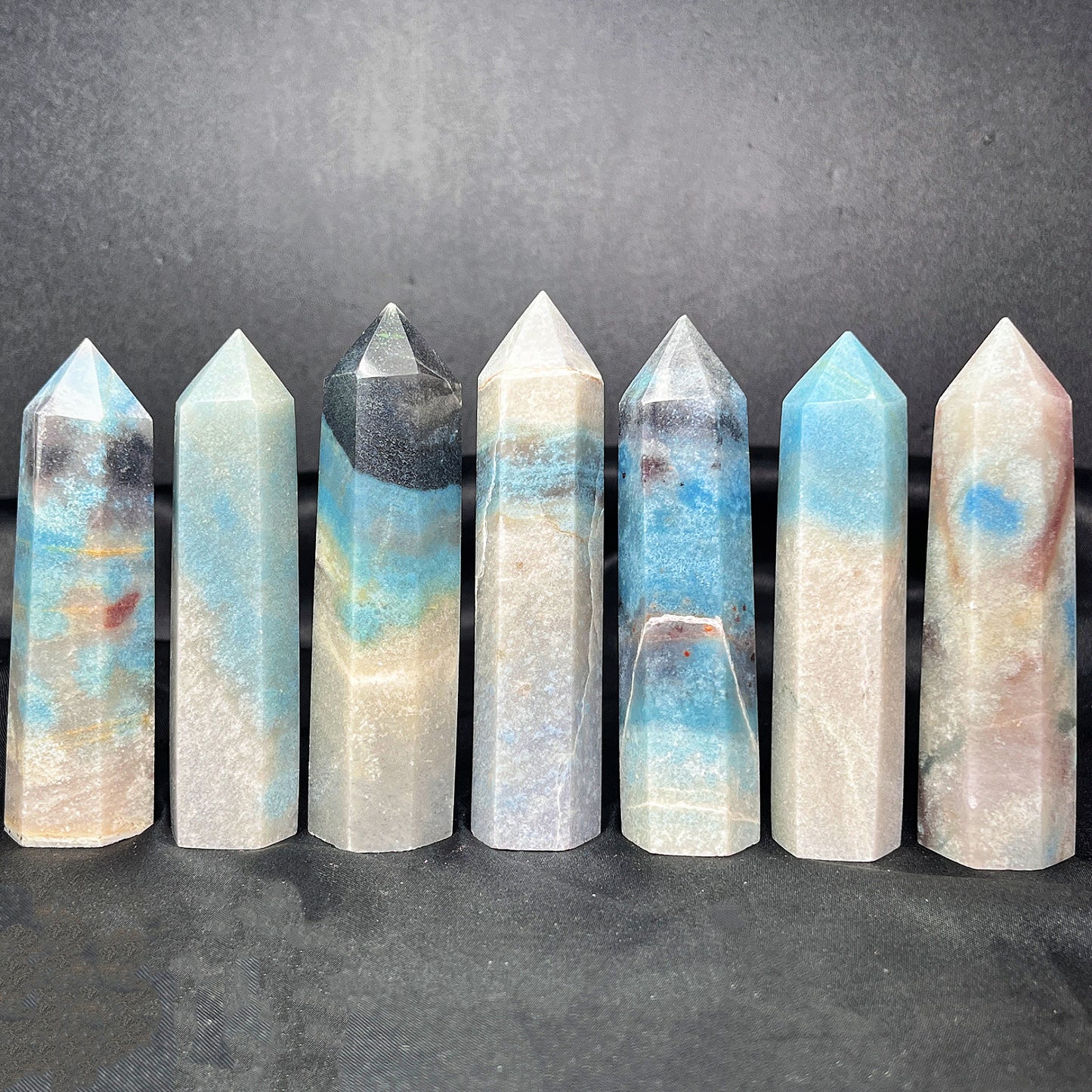 Natural Hydroxyphosphate aluminum single pointed column Heal ing Gemstone Home Decor