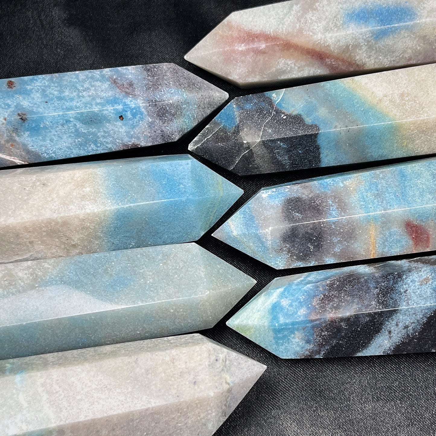 Natural Hydroxyphosphate aluminum single pointed column Heal ing Gemstone Home Decor