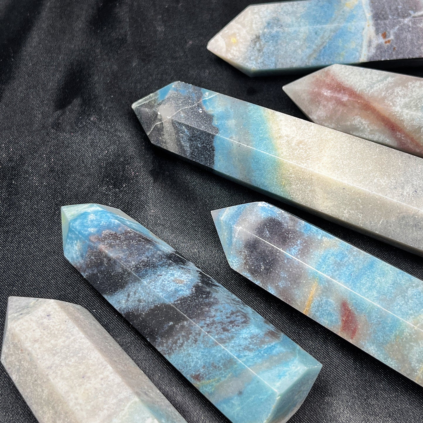Natural Hydroxyphosphate aluminum single pointed column Heal ing Gemstone Home Decor