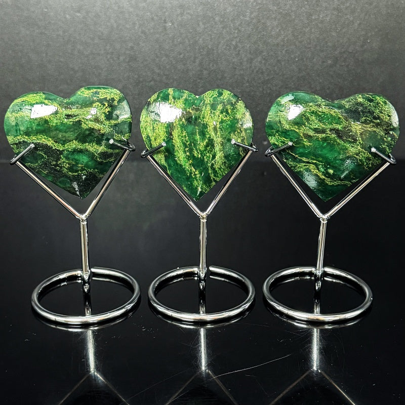 Natural Carving Love with Ancestral Green Heal ing Gemstone Home Decor