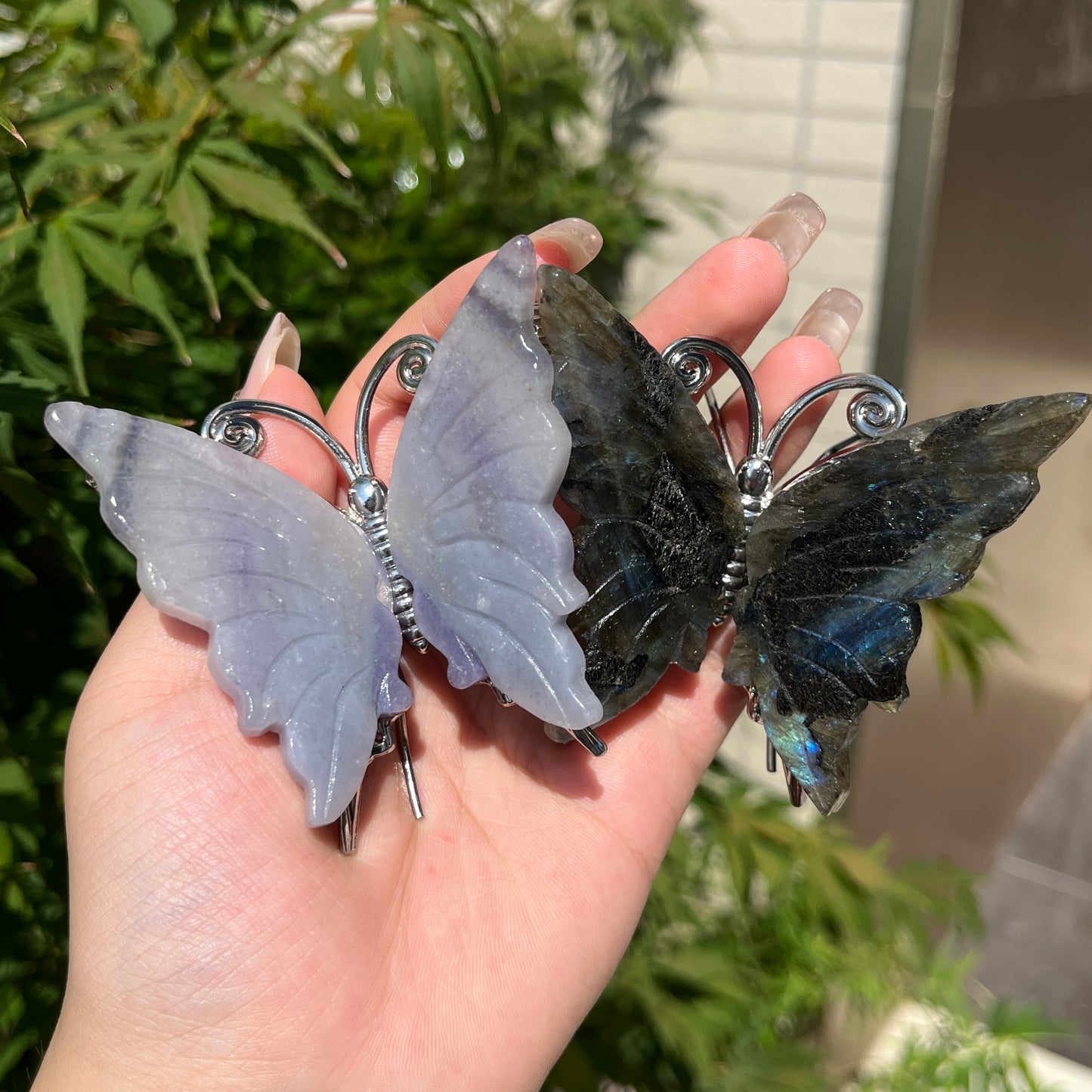 Natural Mixed material carving butterfly Heal ing Gemstone Home Decor