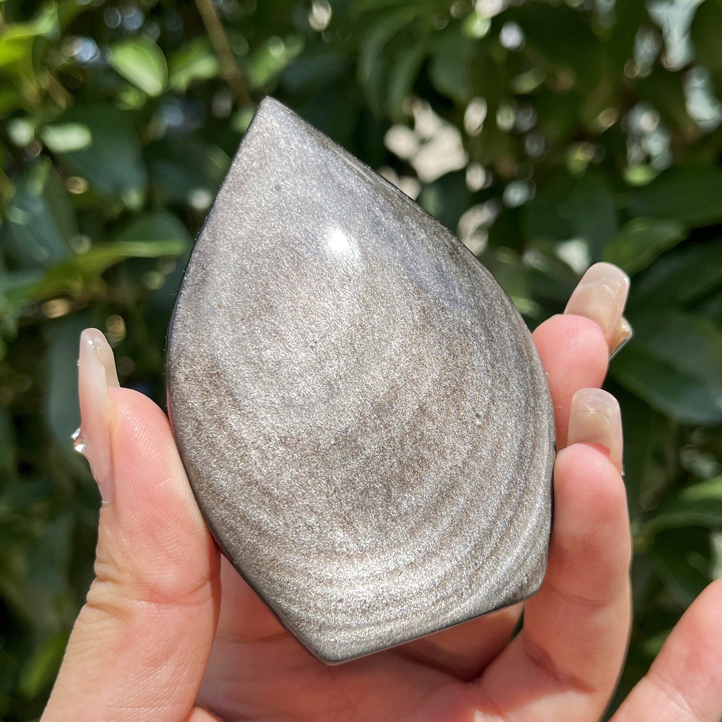 Natural Silver obsidian ornament Heal ing Gemstone Home Decor