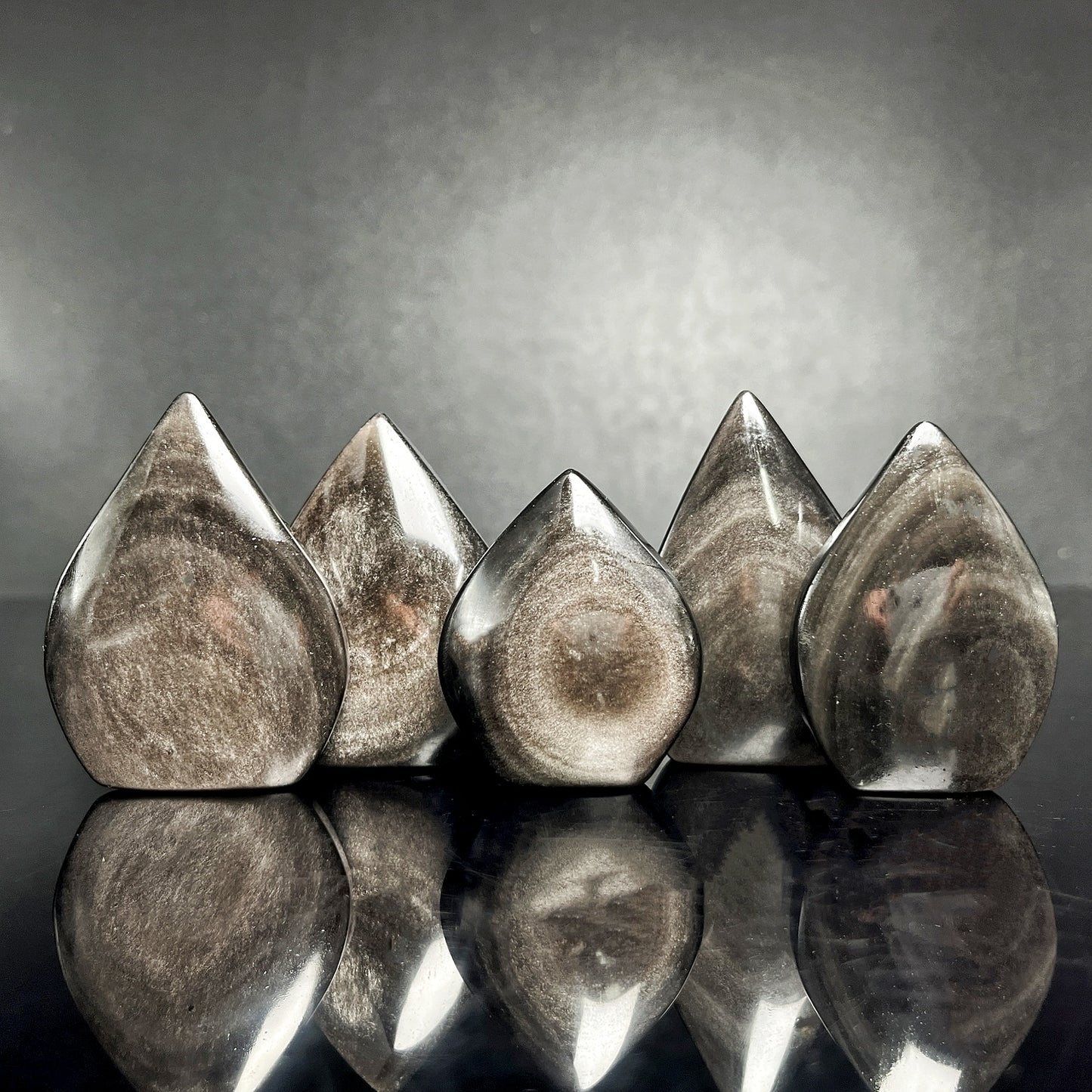 Natural Silver obsidian ornament Heal ing Gemstone Home Decor