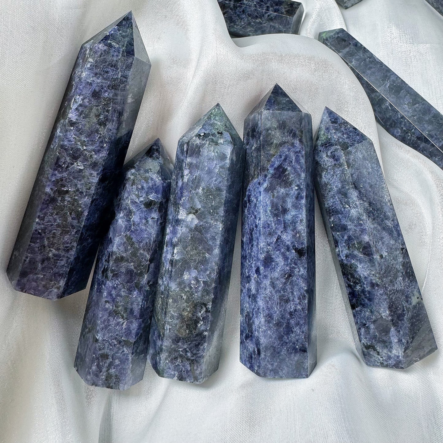 Natural Cordierite single pointed column Heal ing Gemstone Home Decor