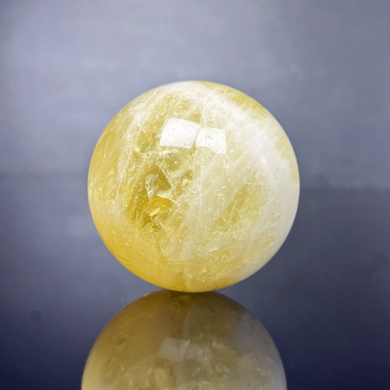 Natural Yellow crystal ball Heal ing Gemstone Home Decor