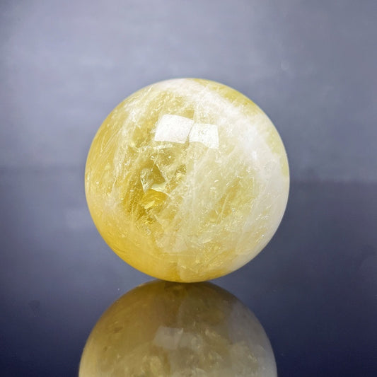 Natural Yellow crystal ball Heal ing Gemstone Home Decor
