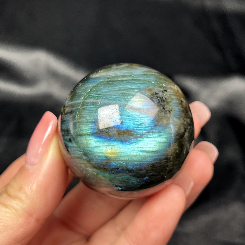 Natural Blue light elongated stone ball Heal ing Gemstone Home Decor